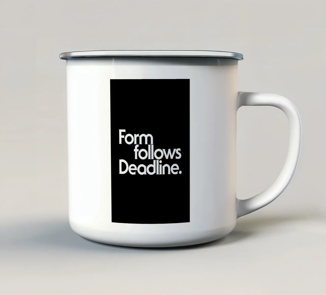 Deadline Black tazza in smalto da Designliga Products GmbH & Co. KG