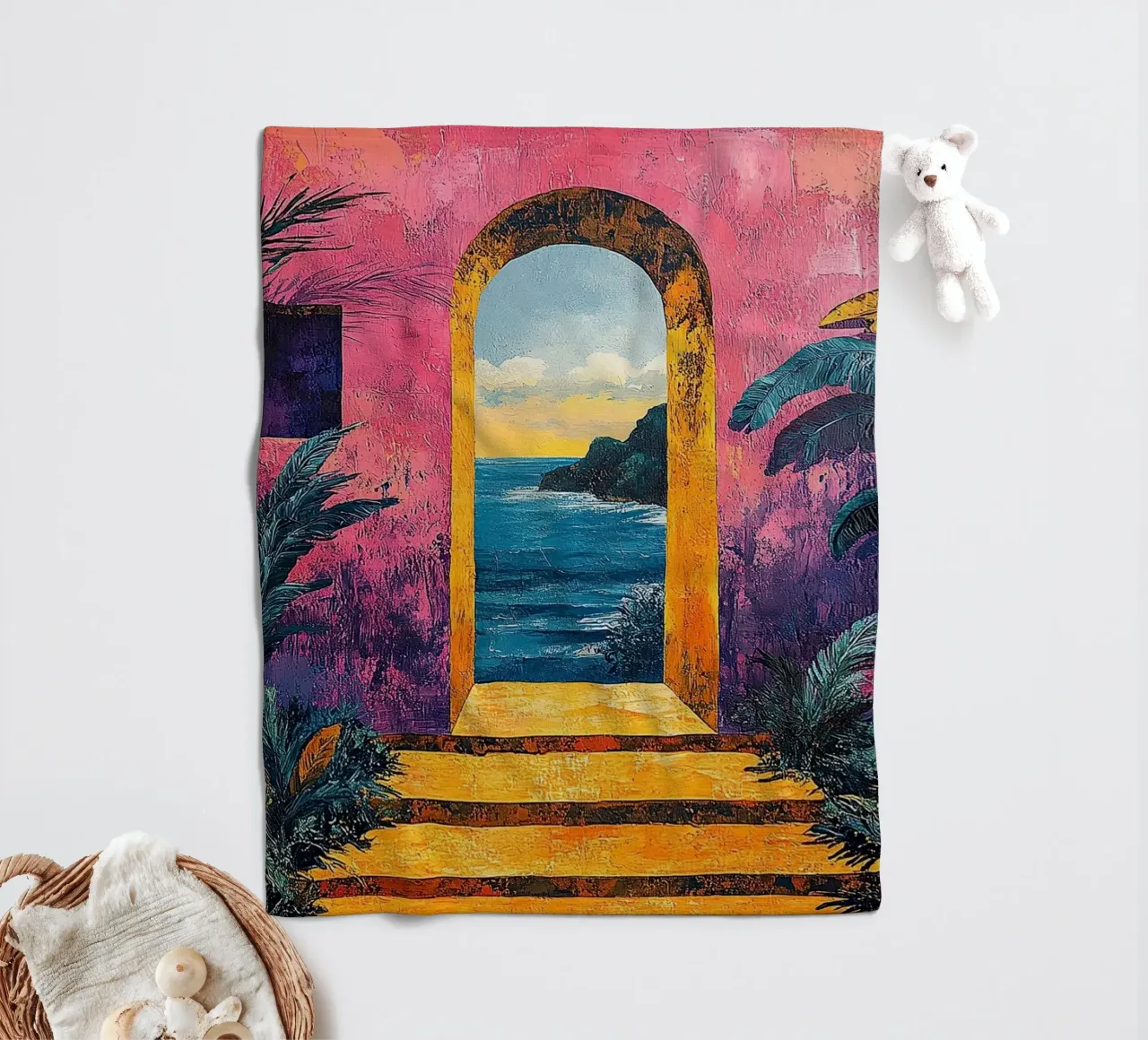 Matisse inspiriert Open Door coperta in pile da Nikis Art Studio