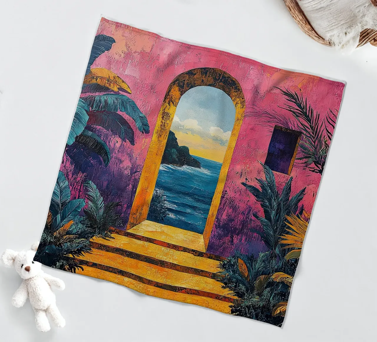 Matisse inspiriert Open Door coperta in pile da Nikis Art Studio