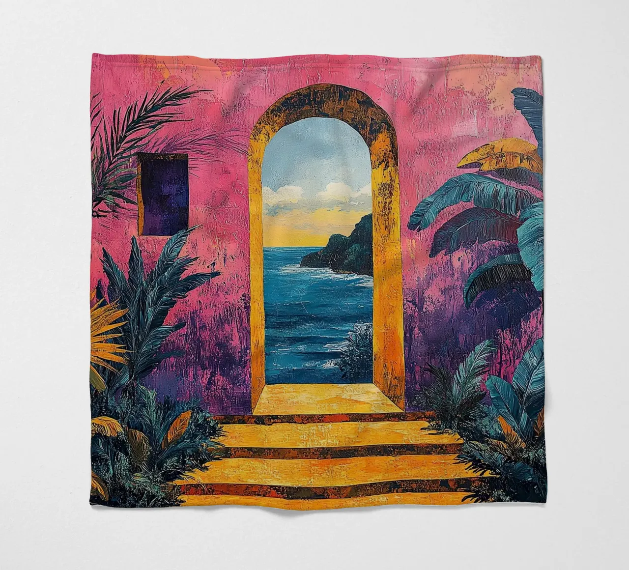 Matisse inspiriert Open Door coperta in pile da Nikis Art Studio