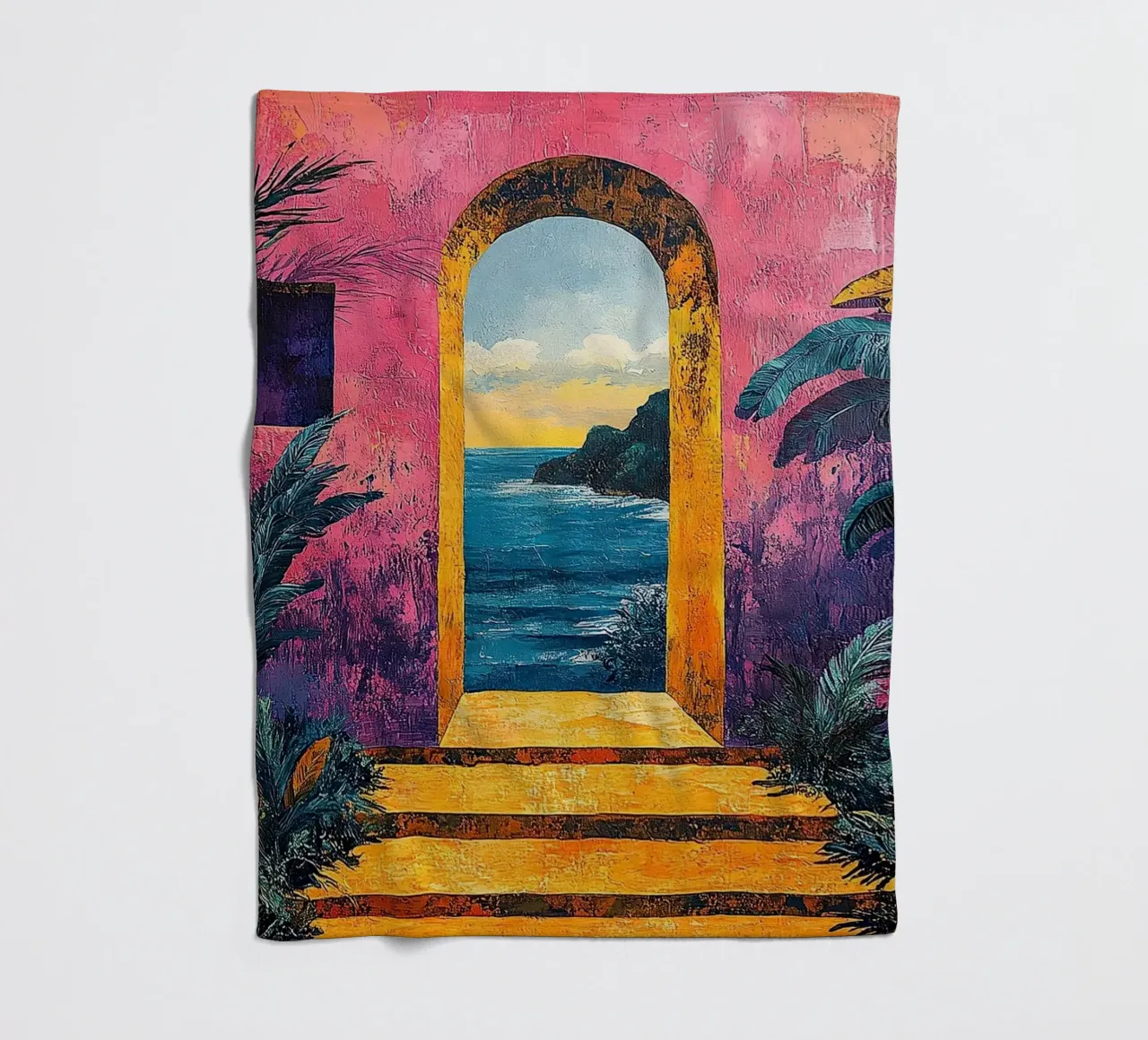 Matisse inspiriert Open Door coperta in pile da Nikis Art Studio