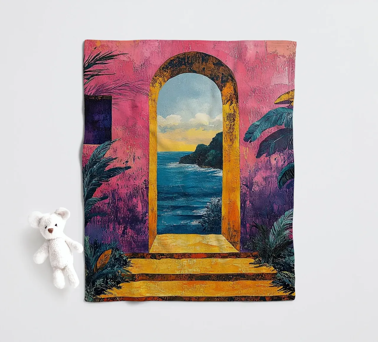 Matisse inspiriert Open Door coperta in pile da Nikis Art Studio
