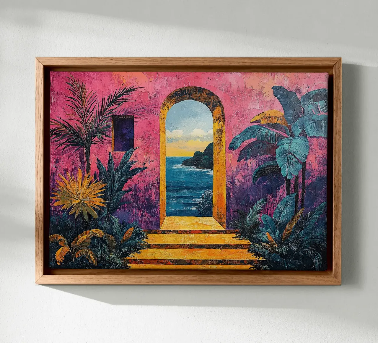 Matisse inspiriert Open Door tela con Cornice a cassetta da Nikis Art Studio