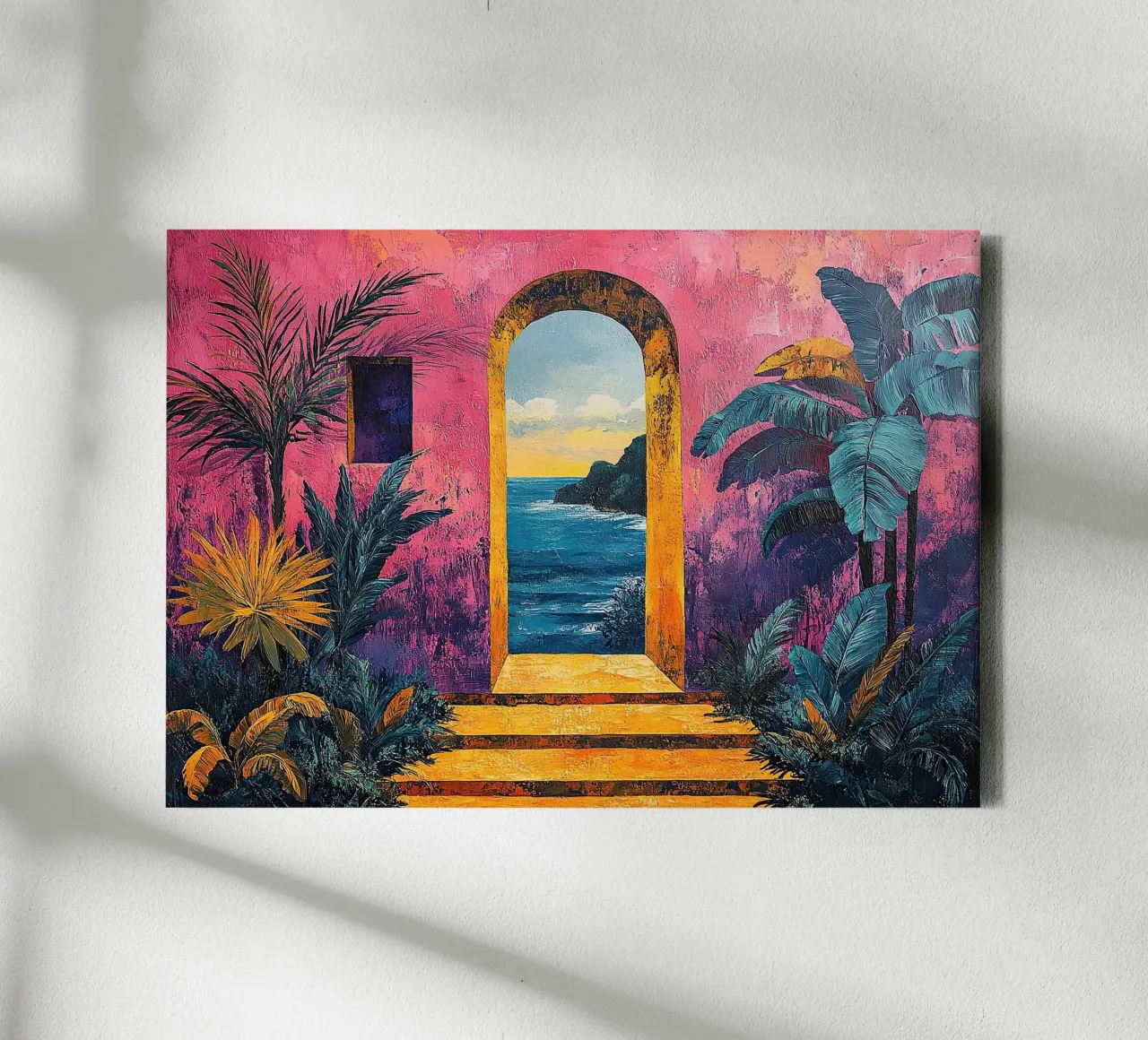 Matisse inspiriert Open Door tela con Cornice a cassetta da Nikis Art Studio