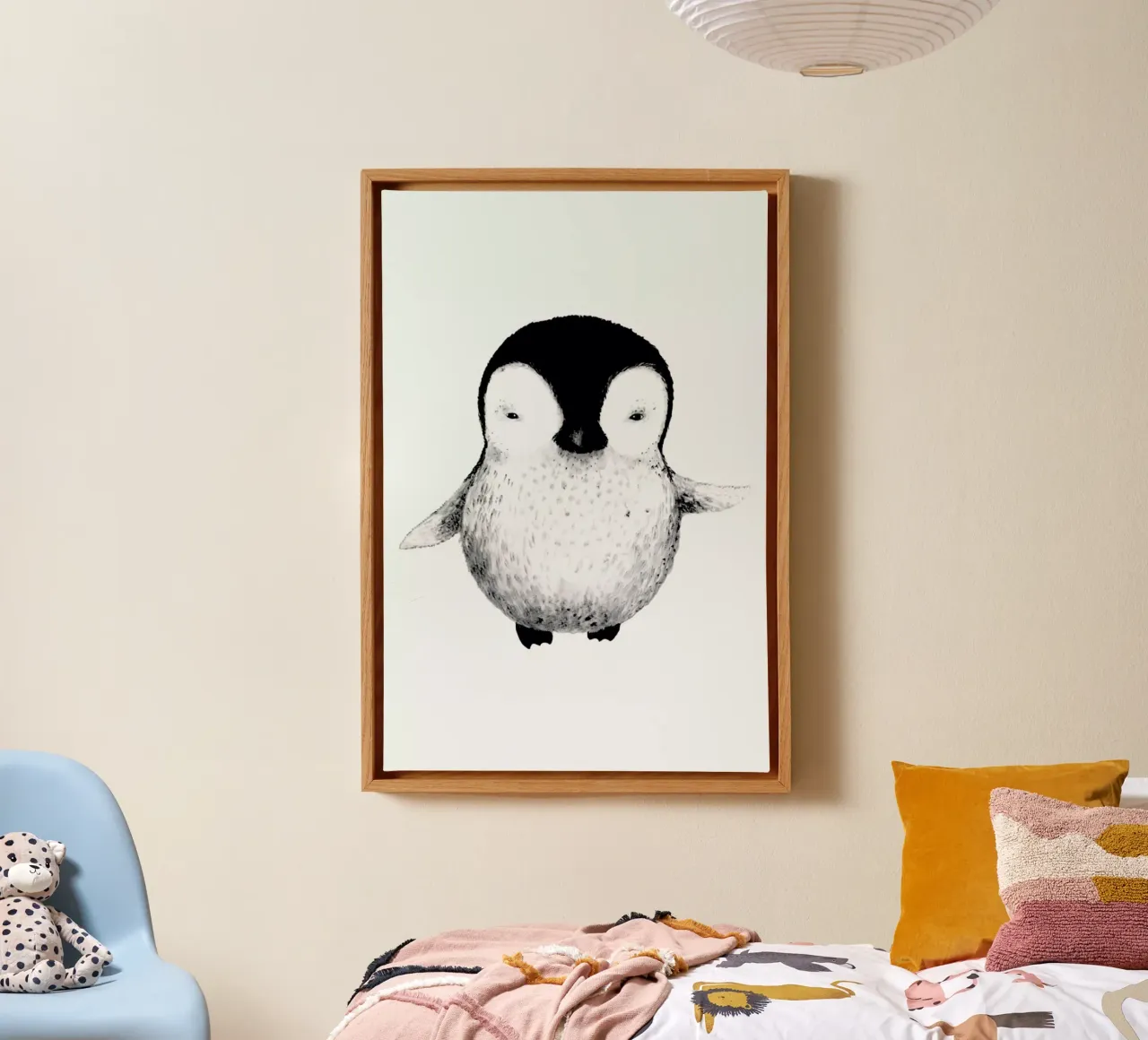 Penguin tela con Cornice a cassetta da Tvinkla