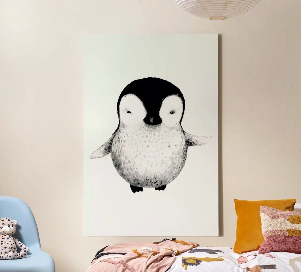 Penguin tela con Cornice a cassetta da Tvinkla