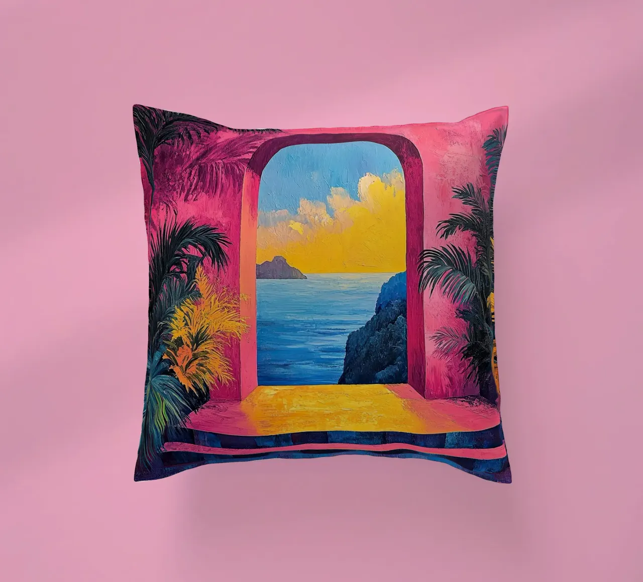 Coastal Calm Captured decorative cushion by Nikis Art Studio