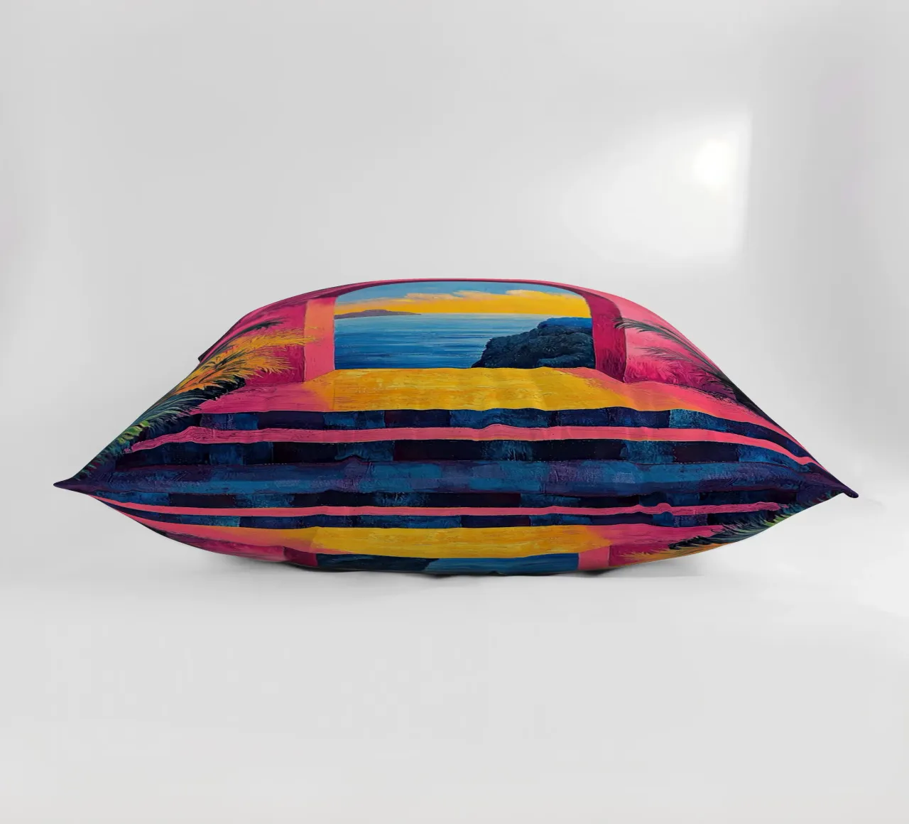 Coastal Calm Captured decorative cushion by Nikis Art Studio