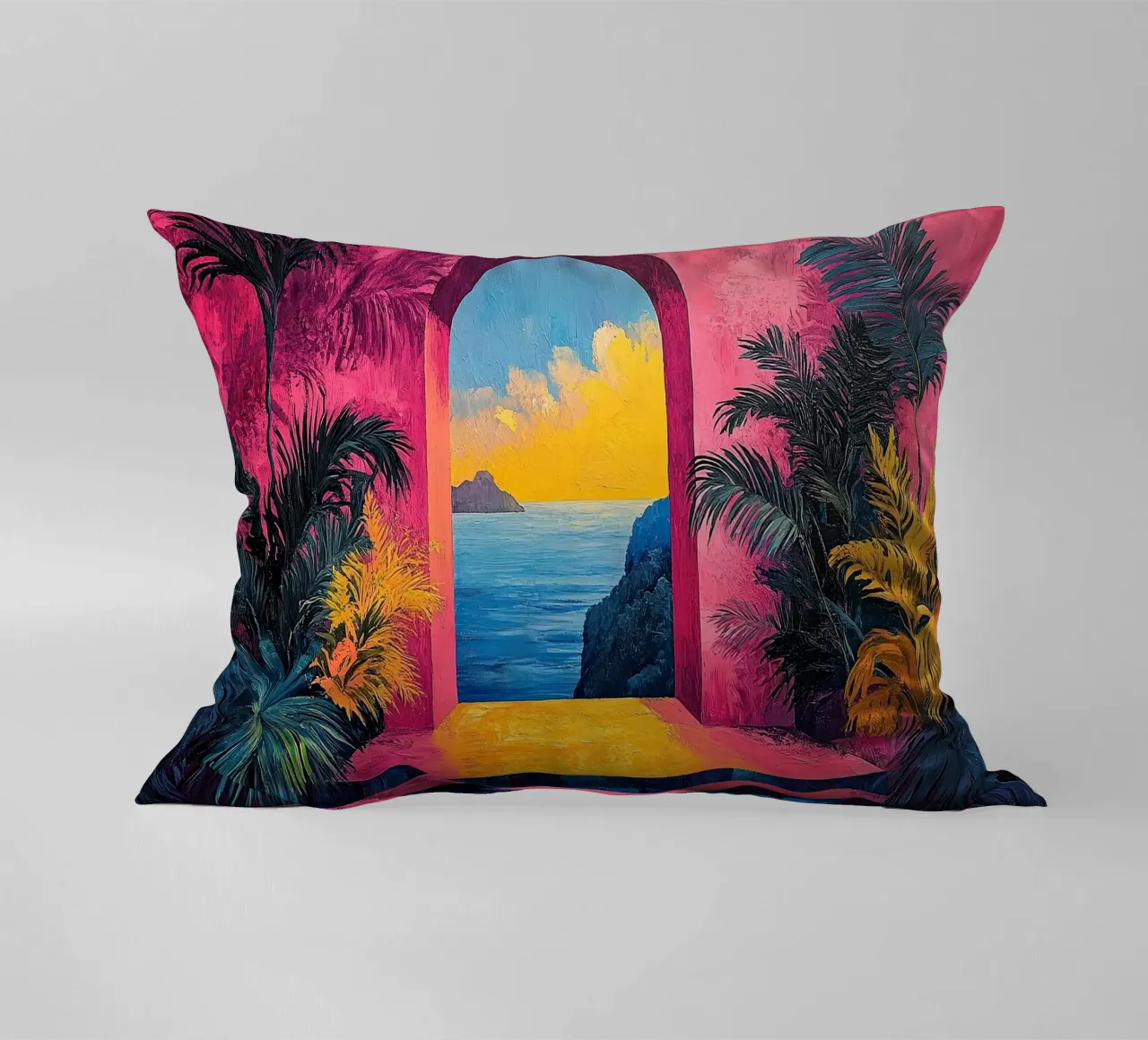 Coastal Calm Captured decorative cushion by Nikis Art Studio
