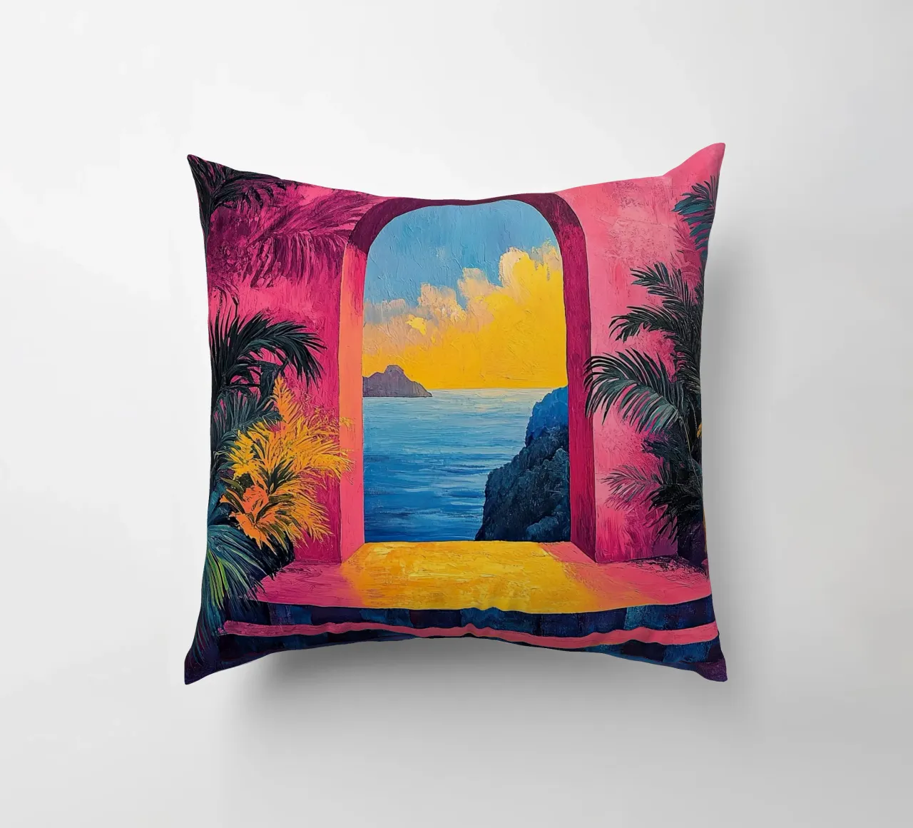 Coastal Calm Captured decorative cushion by Nikis Art Studio