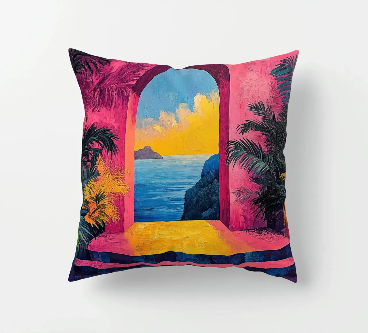 Coastal Calm Captured decorative cushion by Nikis Art Studio