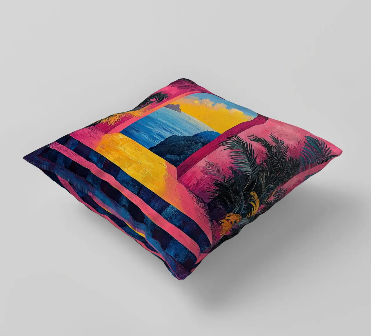 Coastal Calm Captured decorative cushion by Nikis Art Studio