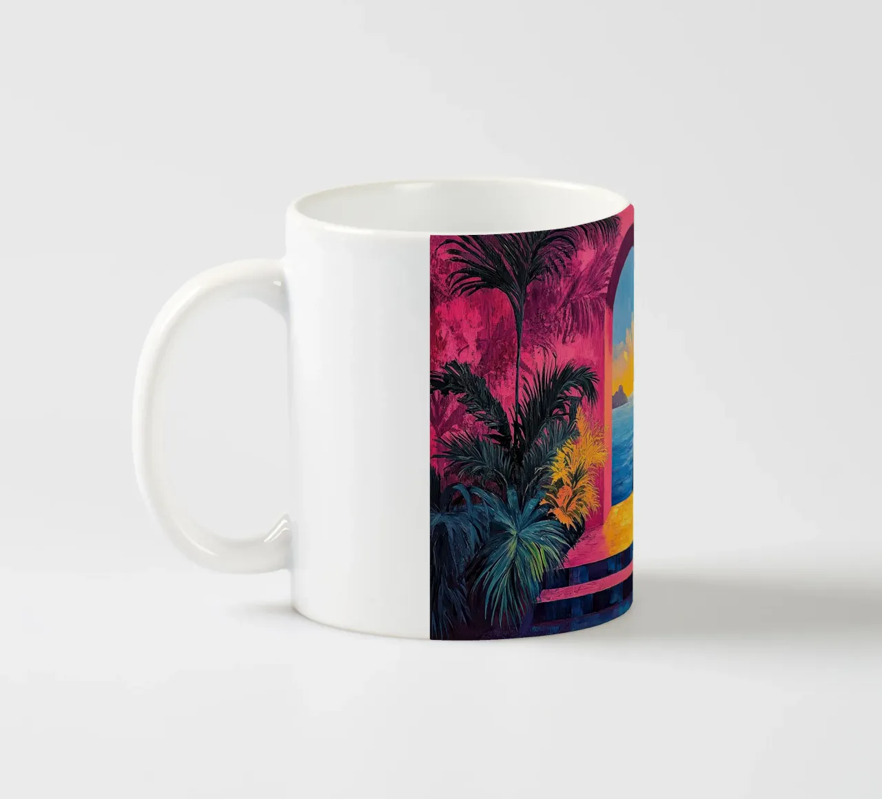 Coastal Calm Captured ceramic mug by Nikis Art Studio