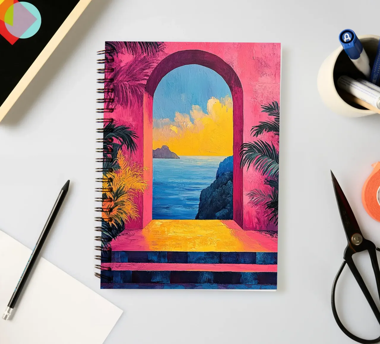 Coastal Calm Captured spiral notebook by Nikis Art Studio