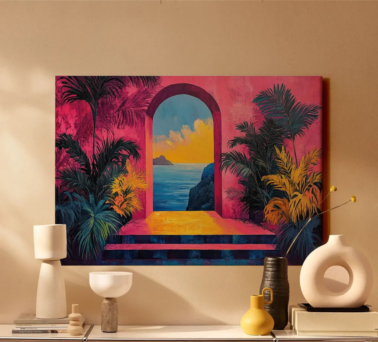 Coastal Calm Captured canvas by Nikis Art Studio