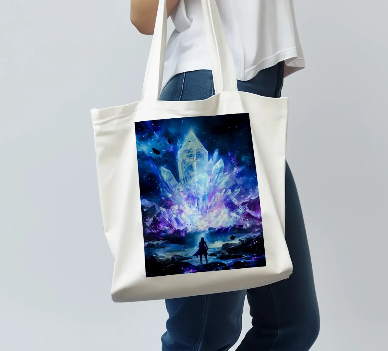 Ethereal Crystal Realm borsa in juta da CreativeStudio