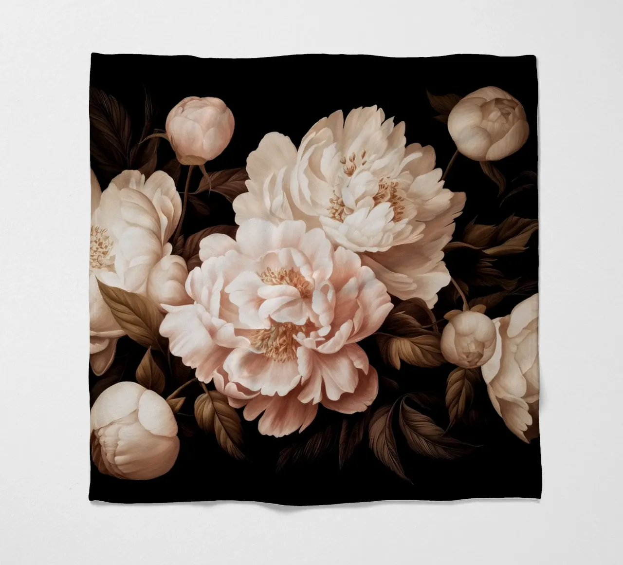 Bouquet di peonie bianche e crema in grassetto vintage coperta in pile da Flower Garden - Uta Naumann