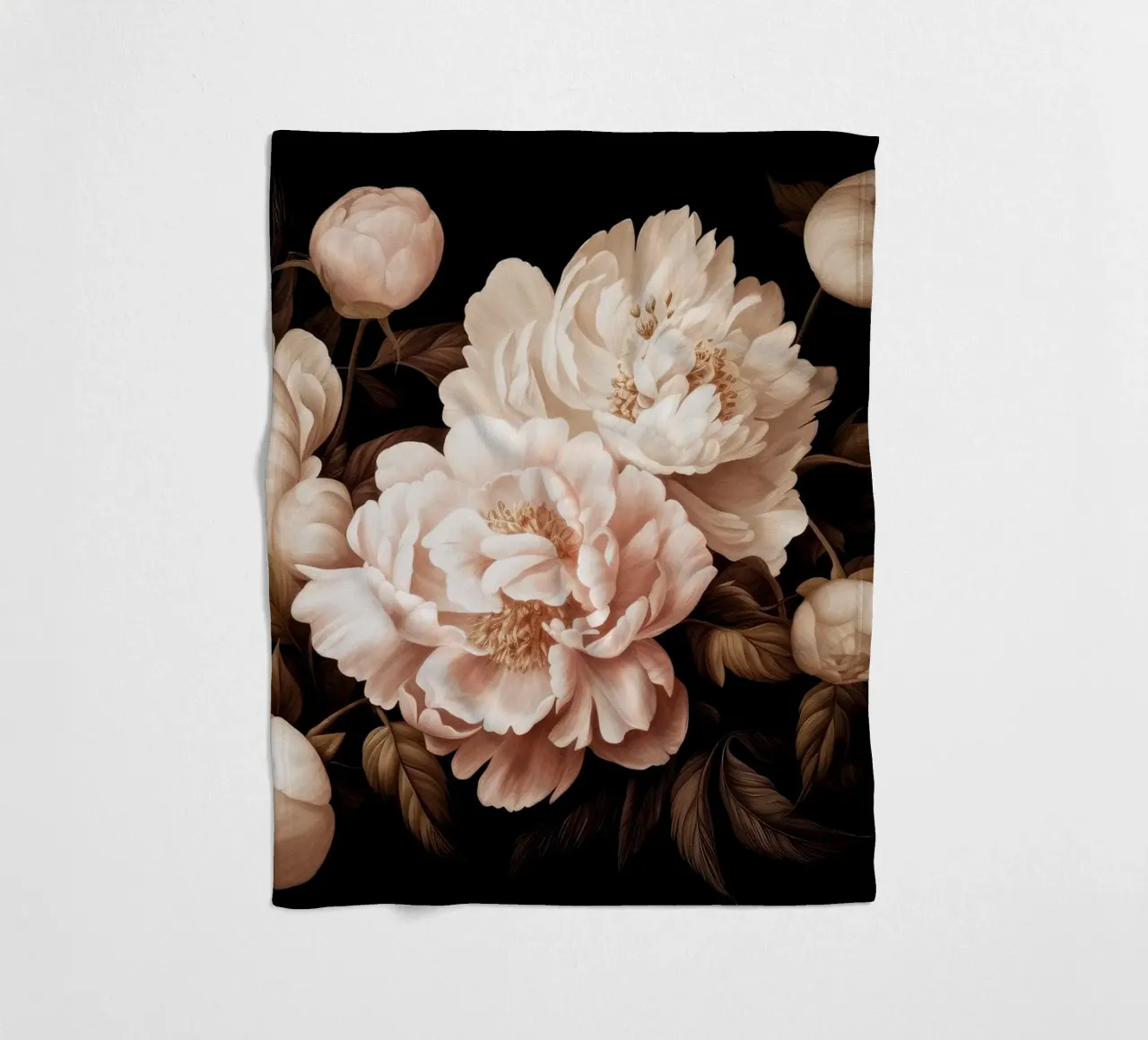 Bouquet di peonie bianche e crema in grassetto vintage coperta in pile da Flower Garden - Uta Naumann