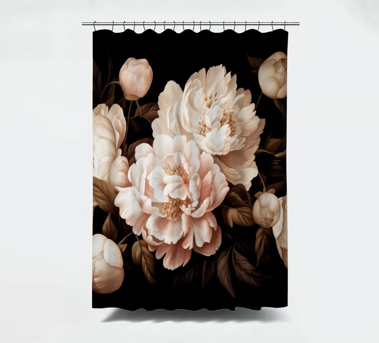 Bouquet di peonie bianche e crema in grassetto vintage tenda da doccia da Flower Garden - Uta Naumann