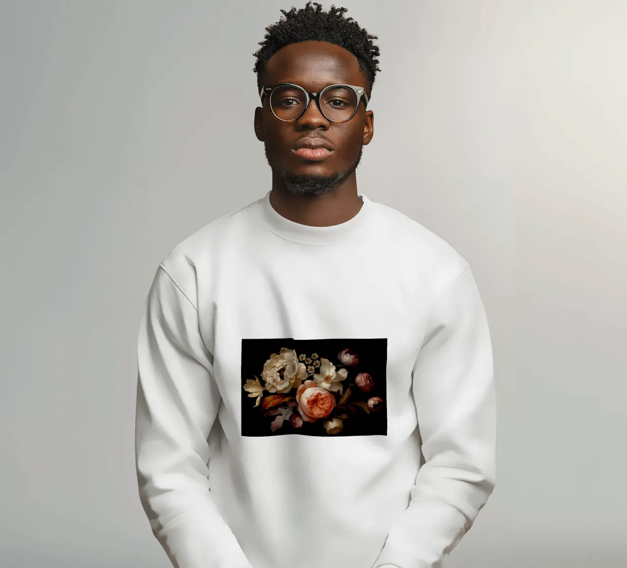 Vintage Peach Cream And Burgundy Peonies Bouquet sweatshirt by Flower Garden - Uta Naumann