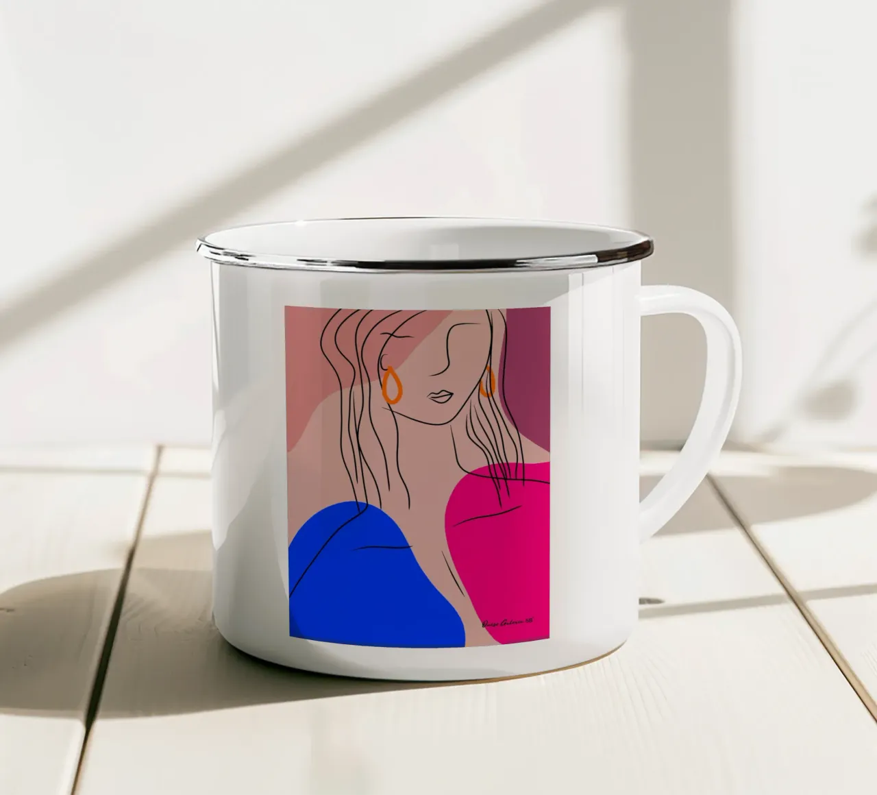 Gentle Reflections tazza in smalto da Mike Leymi