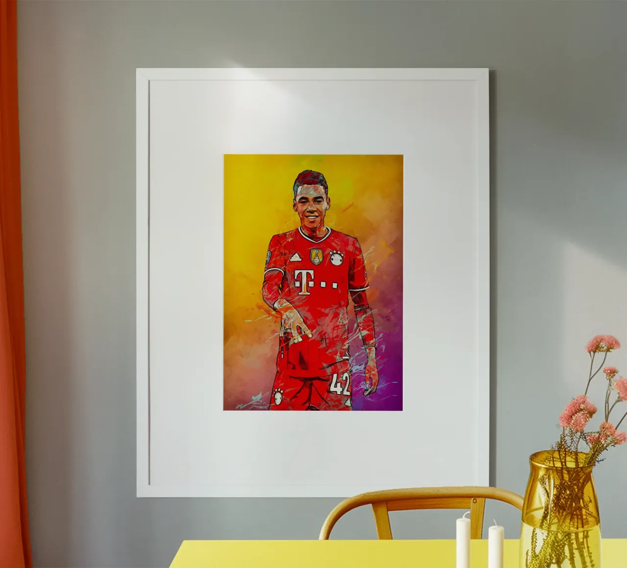 Jamal Musiala poster con telaio in legno da tenten