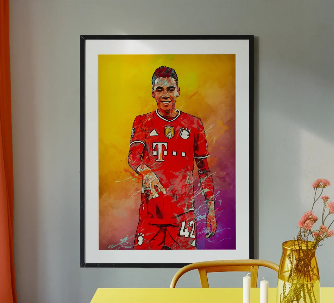 Jamal Musiala poster con telaio in legno da tenten
