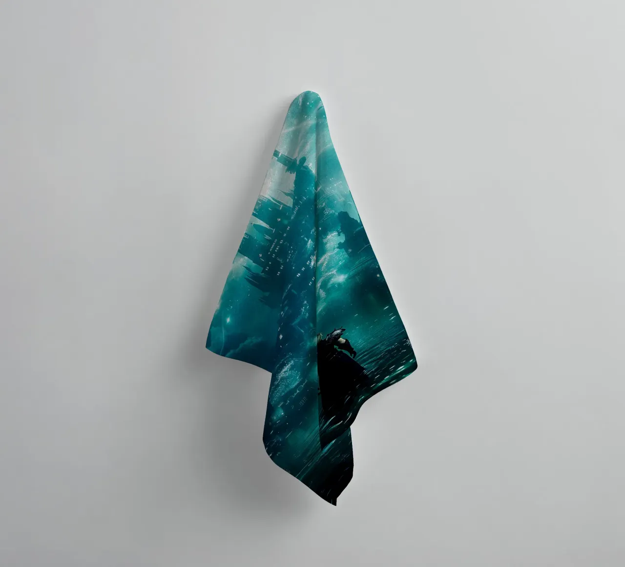 underwater cityscape towel by CreativeStudio