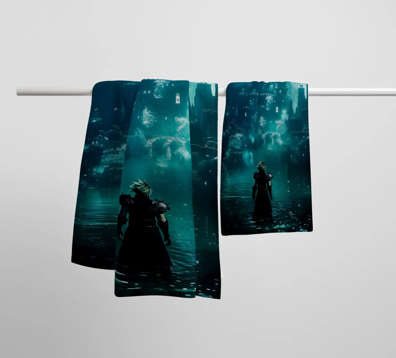 underwater cityscape towel by CreativeStudio