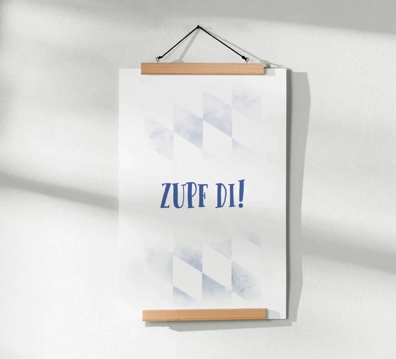 TYPISCH BAYERN Zupf di poster con telaio in alluminio da Melanie Viola