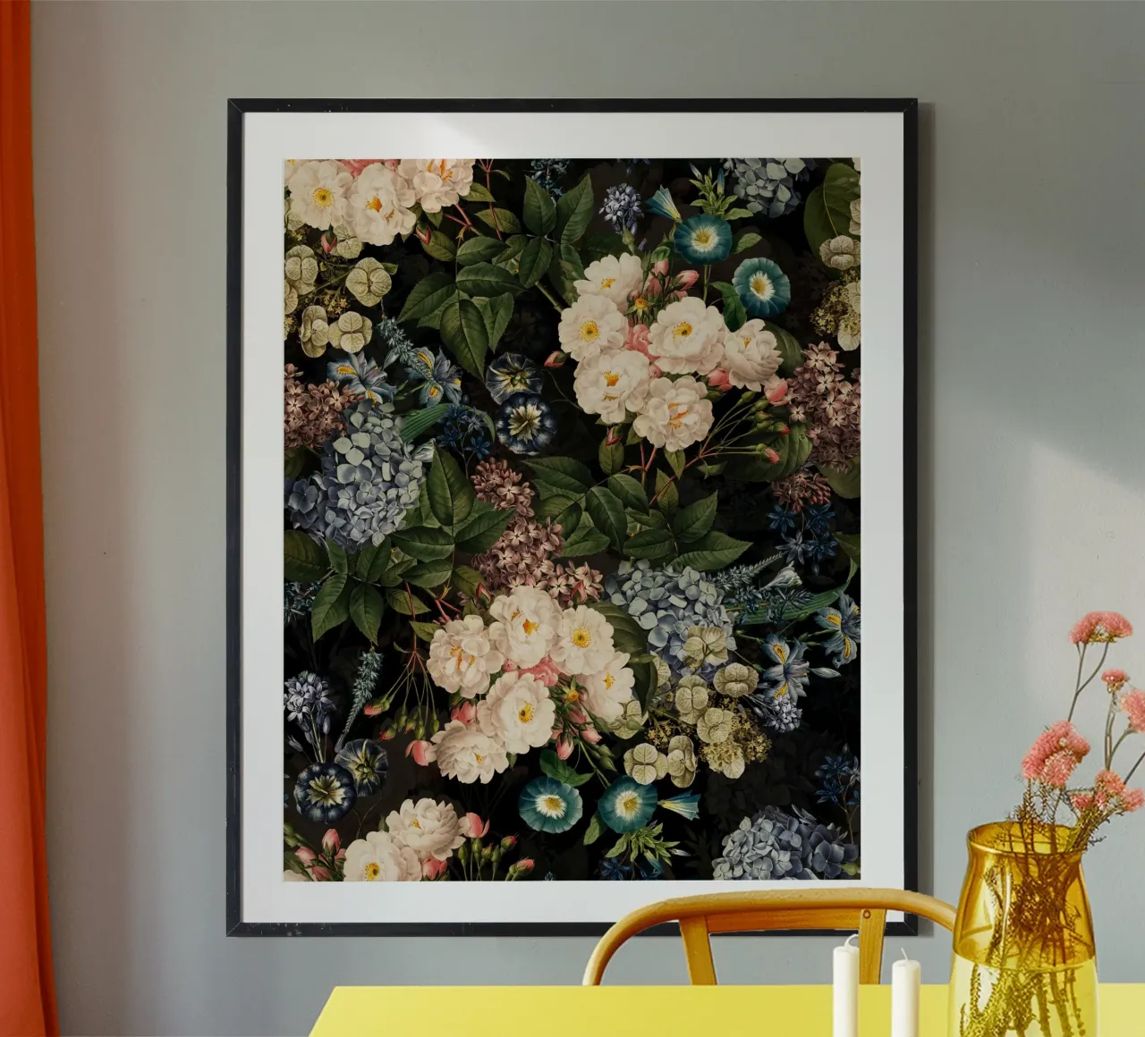 Giardino di mezzanotte barocco e mistico 2 poster con telaio in alluminio da Flower Garden - Uta Naumann