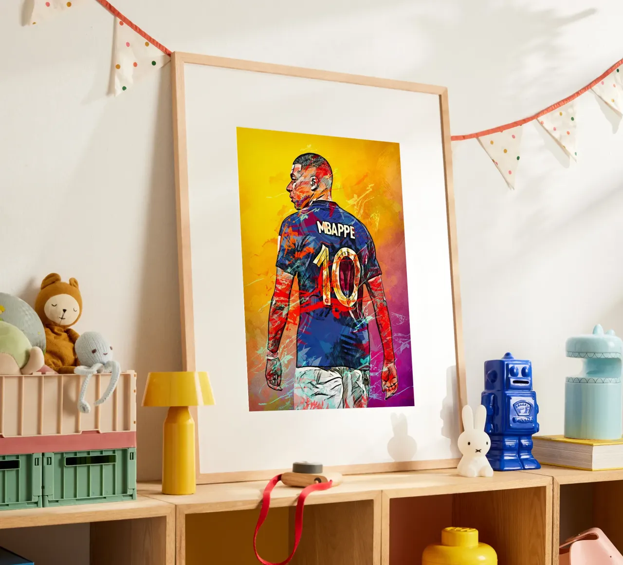 Kylian Mbappé France 1 poster con telaio in plastica da tenten
