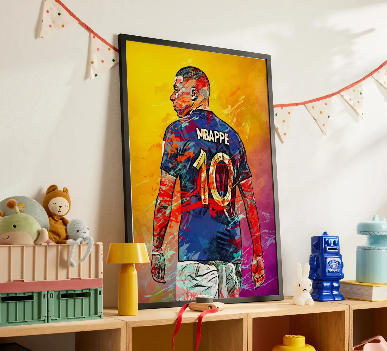 Kylian Mbappé France 1 poster con telaio in plastica da tenten
