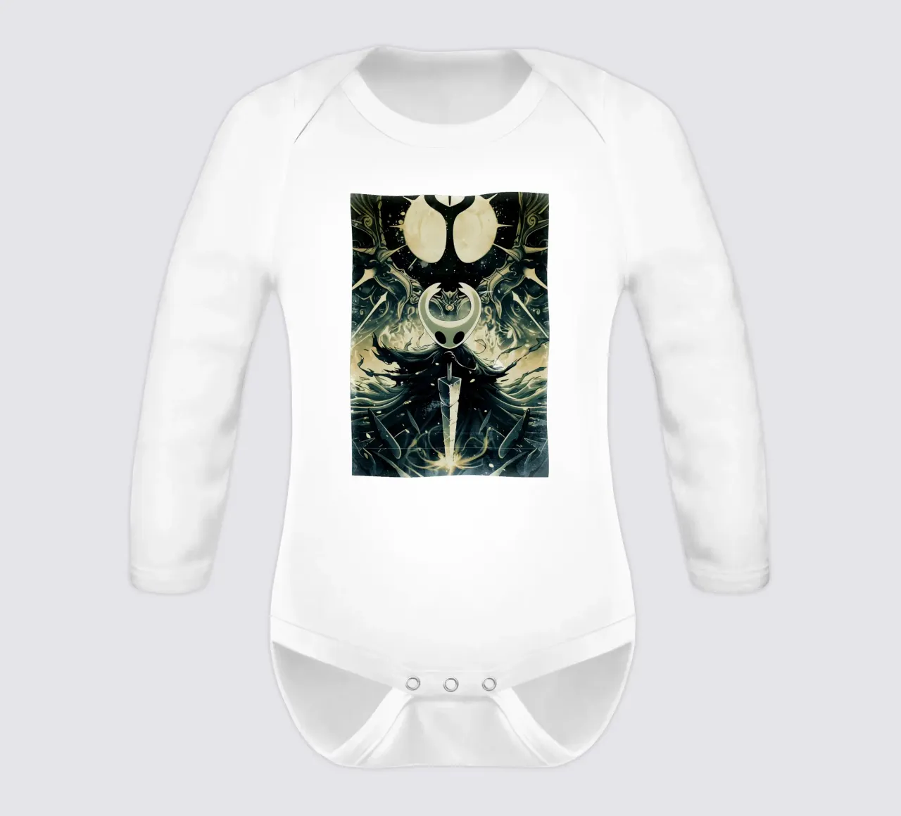 The Knight from Hollow Knight long-sleeve baby romper by CreativeStudio