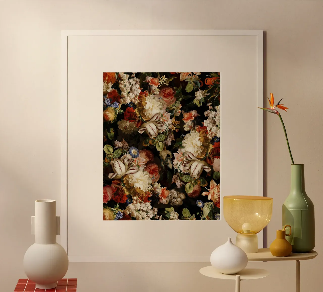 Giardino di mezzanotte barocco e mistico 3 poster con telaio in alluminio da Flower Garden - Uta Naumann