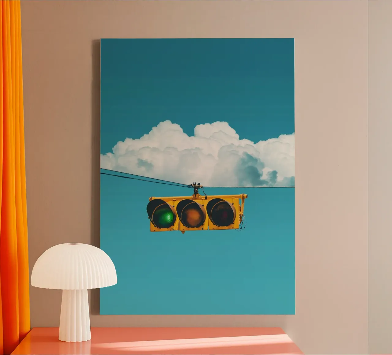 Traffic Light And Clouds canvas by arizrab