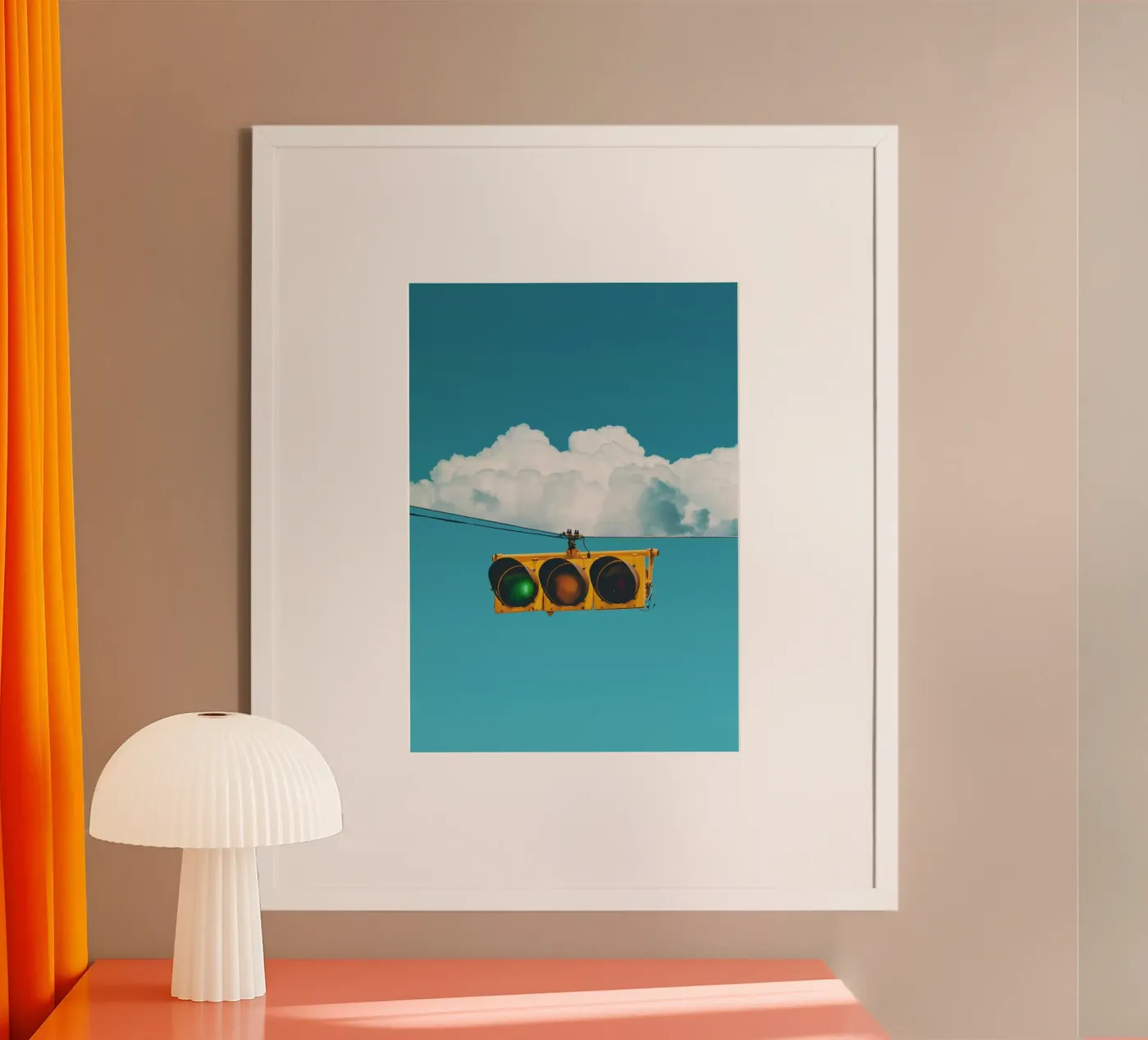 Traffic Light And Clouds poster by arizrab