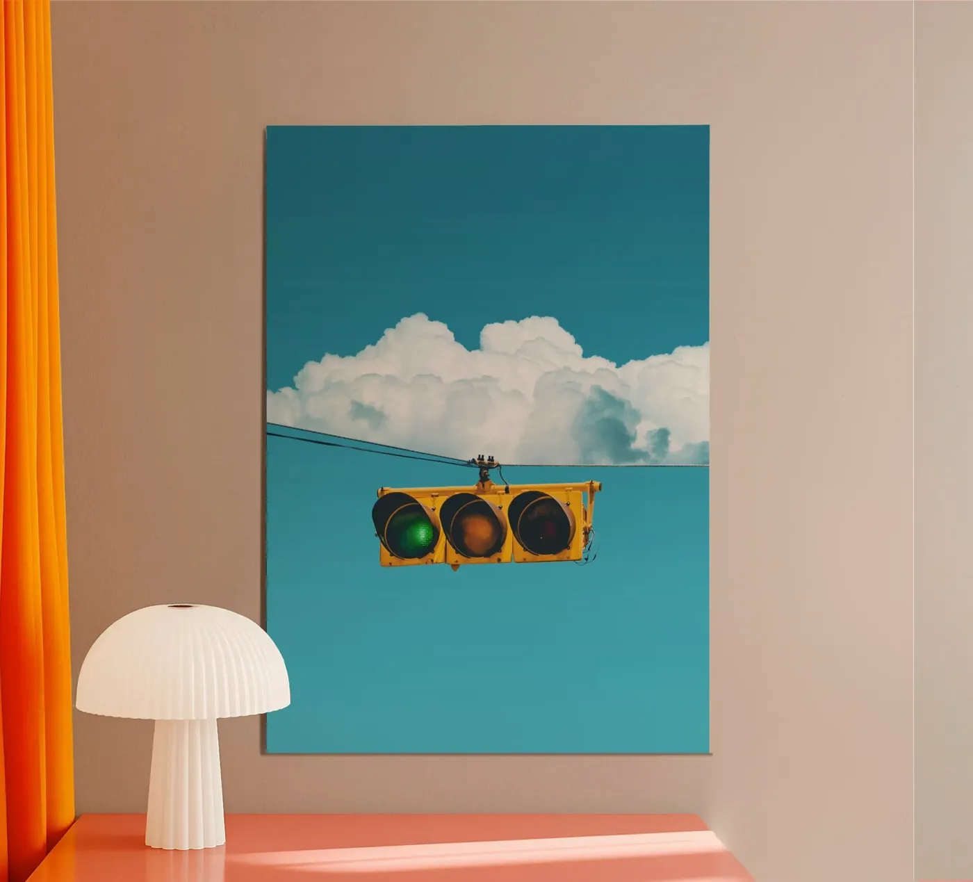 Traffic Light And Clouds poster by arizrab