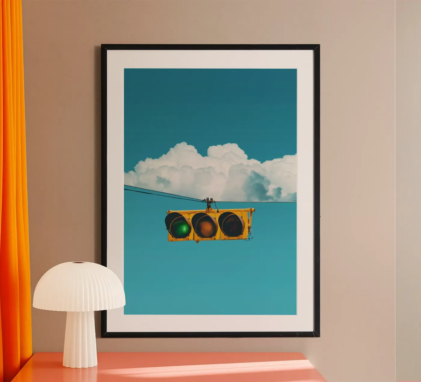 Traffic Light And Clouds poster by arizrab