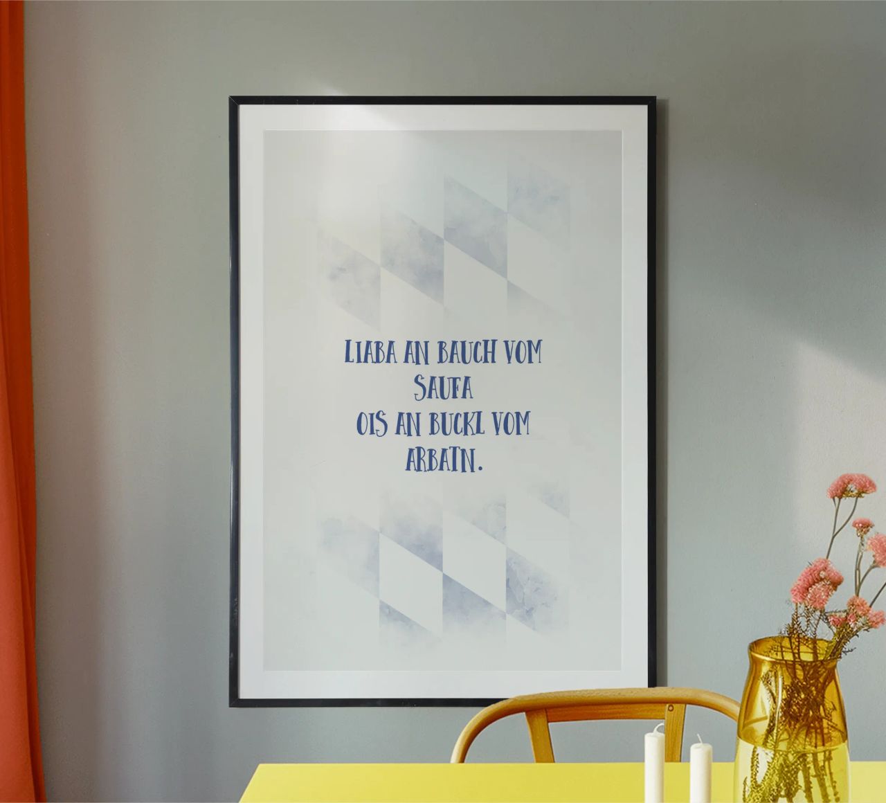 Typisch Bayern AN BAUCH VOM SAUFA Poster von Melanie Viola