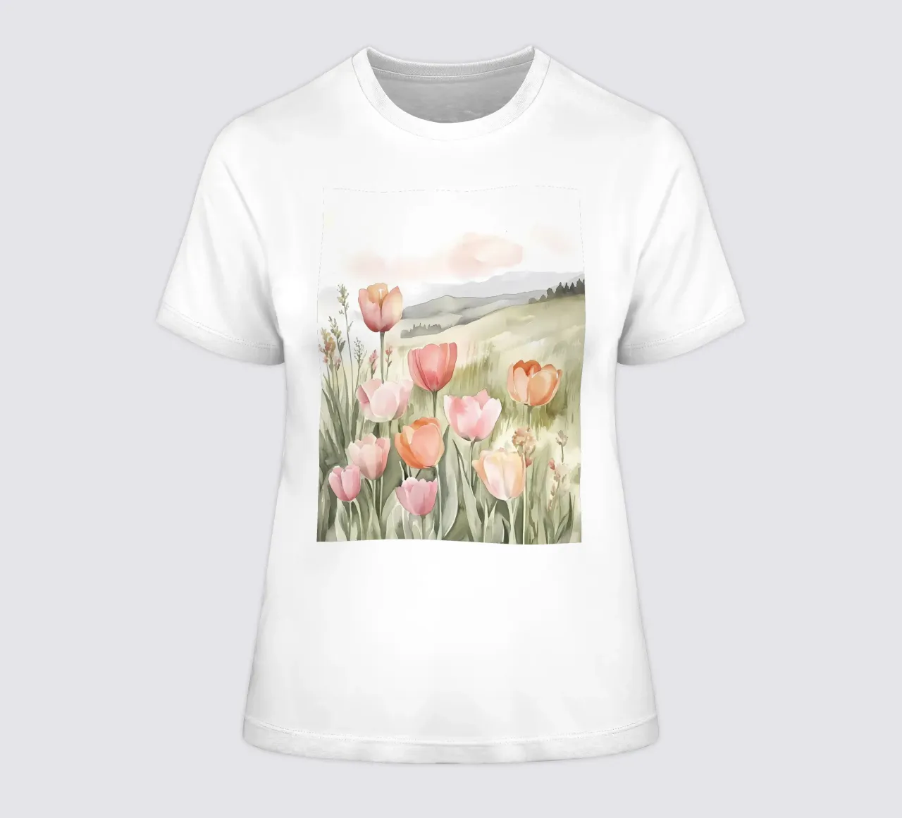 Tulips women's fitted t-shirt by IamHomeStudio