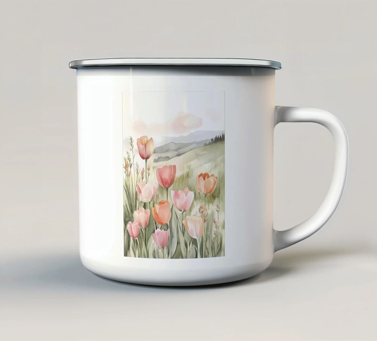 Tulipani tazza in smalto da Olga Wildrose