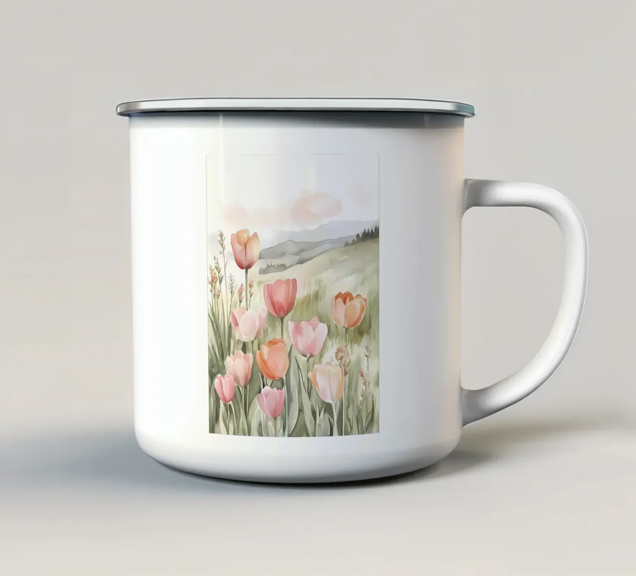 Tulipani tazza in smalto da Olga Wildrose
