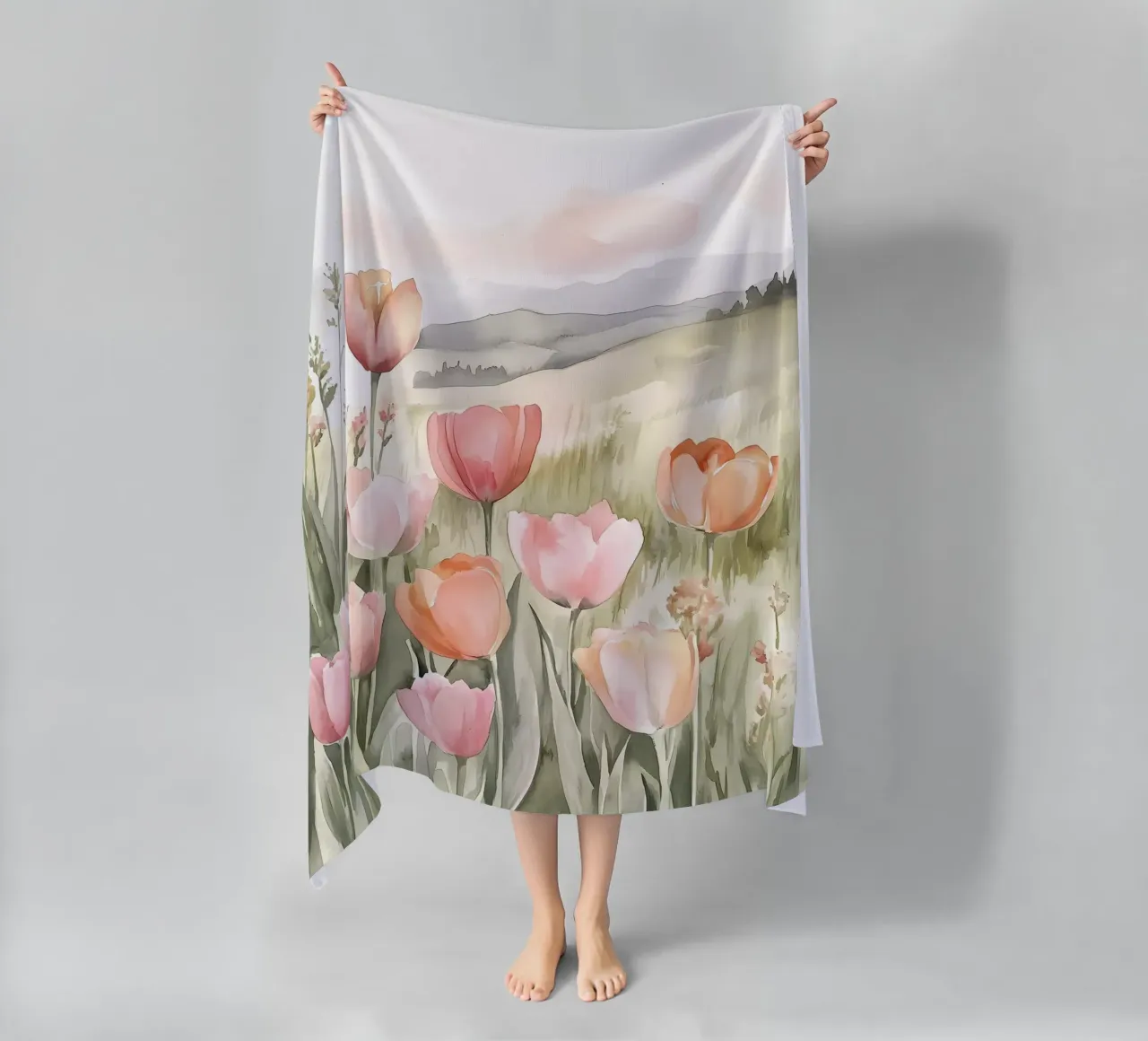 Tulips beach towel by IamHomeStudio