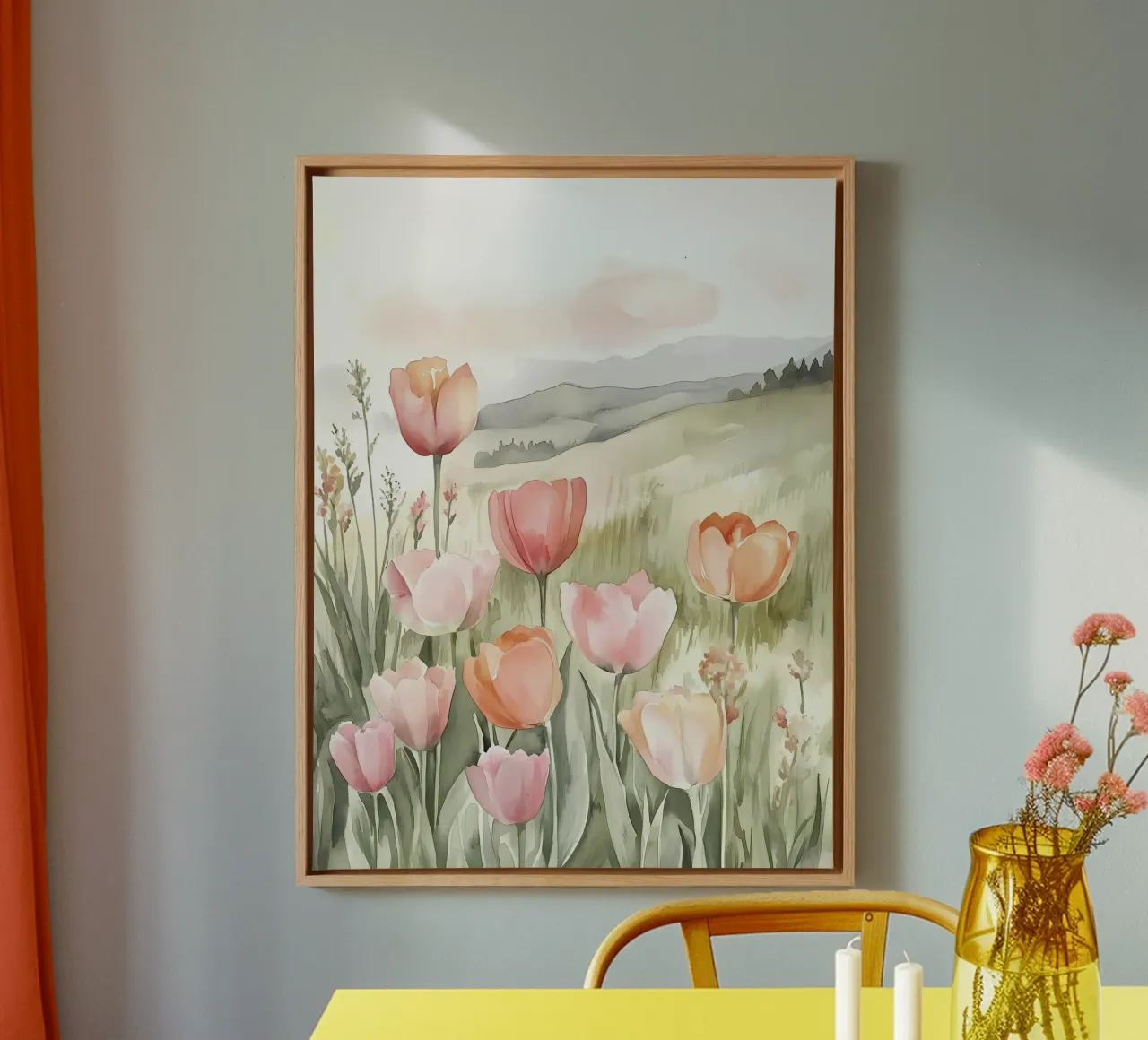 Tulipani tela con Cornice a cassetta da IamHomeStudio