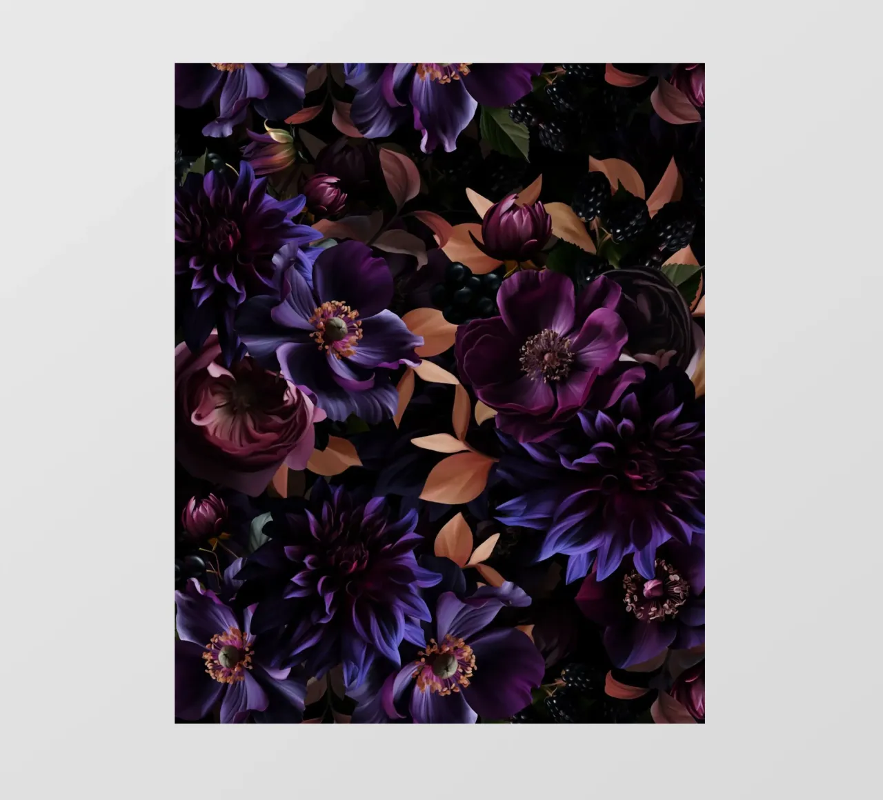 Giardino Barocco Viola Mistico di Mezzanotte telo in pvc da Flower Garden - Uta Naumann