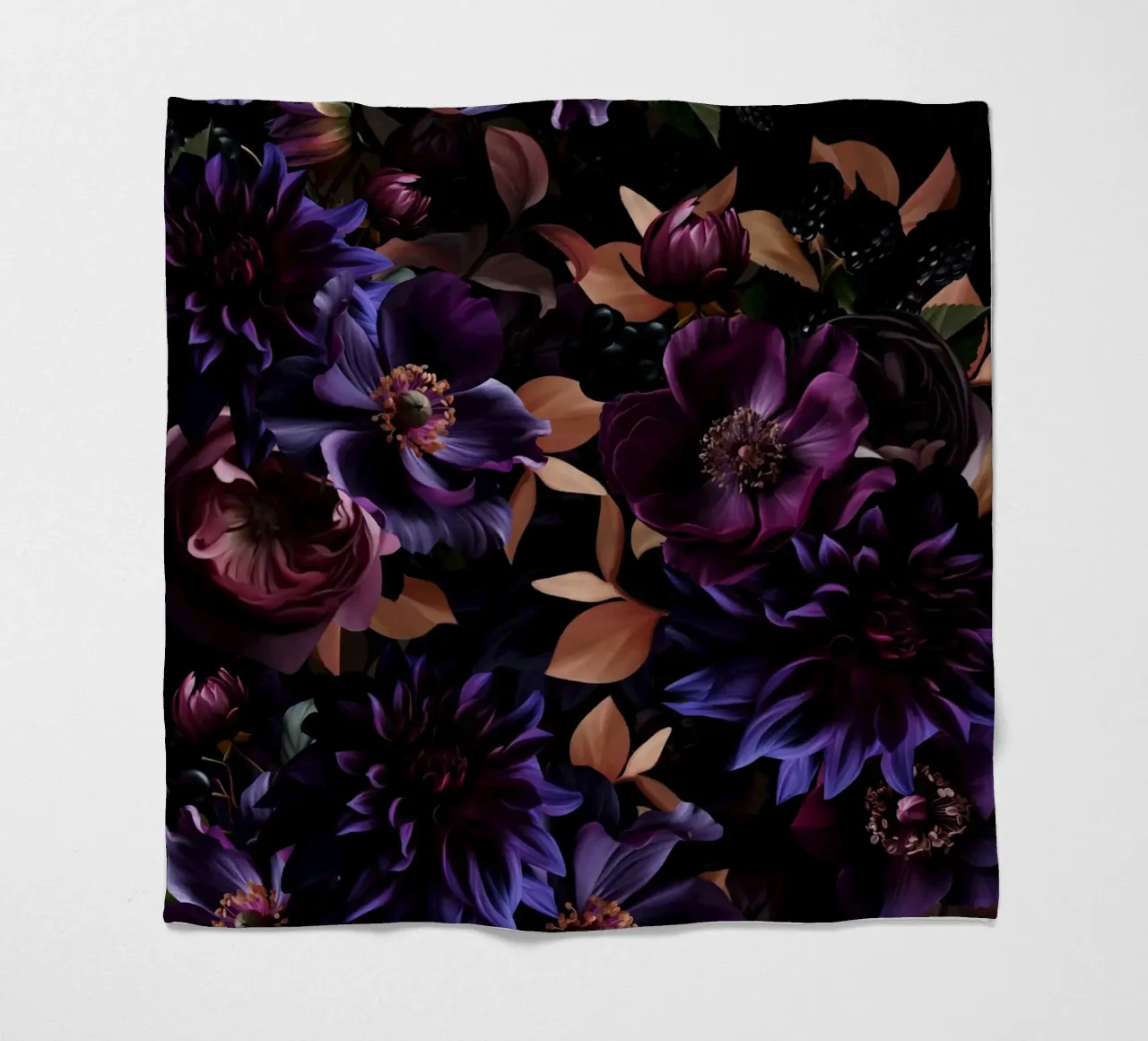 Giardino Barocco Viola Mistico di Mezzanotte coperta in pile da Flower Garden - Uta Naumann