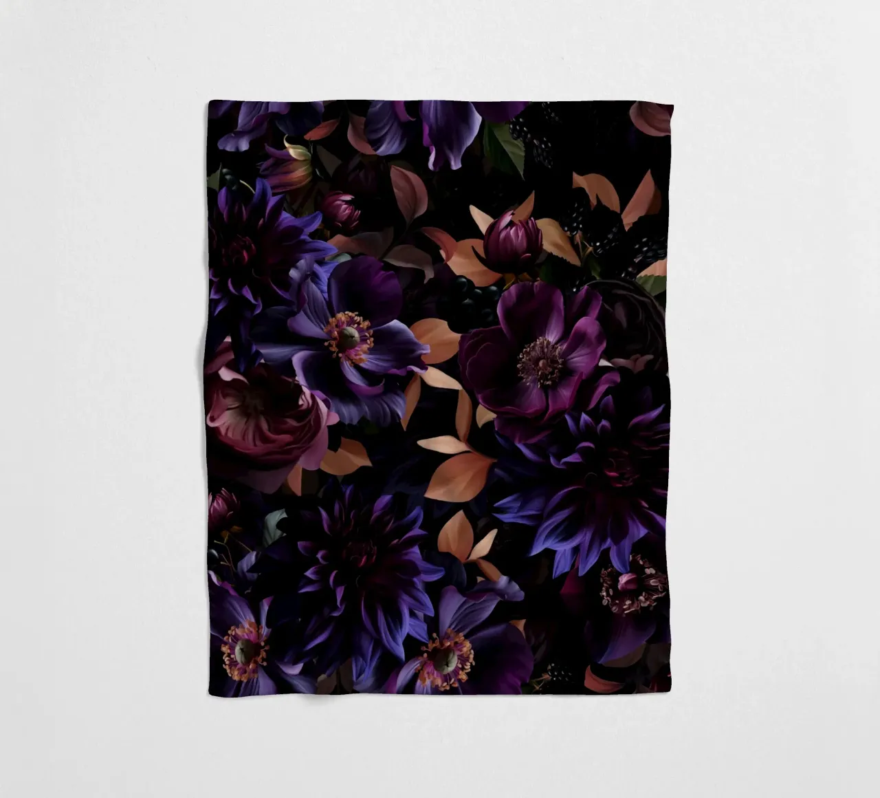 Giardino Barocco Viola Mistico di Mezzanotte coperta in pile da Flower Garden - Uta Naumann
