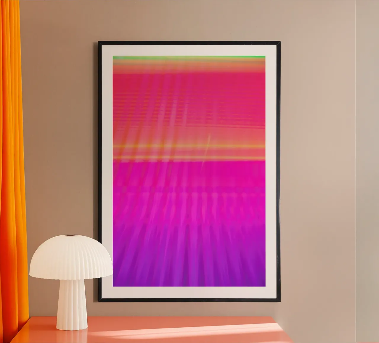 Pink Light poster con telaio in alluminio da Flo Klein