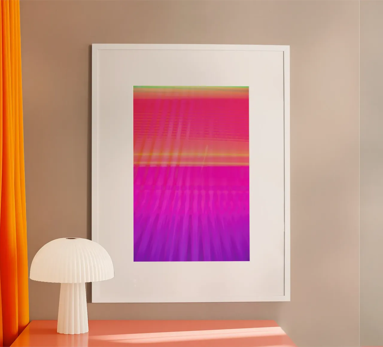 Pink Light poster con telaio in alluminio da Flo Klein